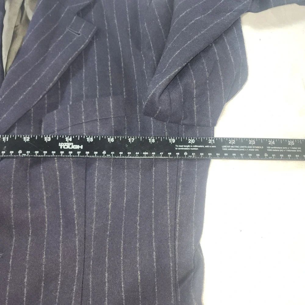 Abercrombie & Fitch Mens Navy Blue Pinstripe 100% Wool 3-Button Blazer Jacket M